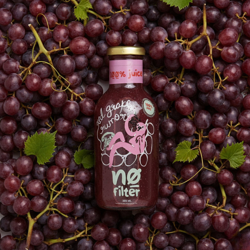 No Filter Red Grape Juice: Red Grape Rumour 100% Red Grape Juice