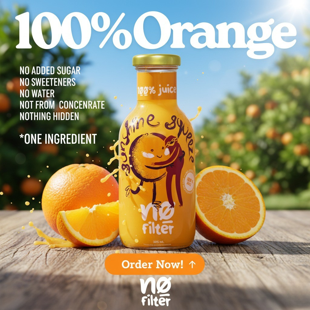 No Filter Orange Juice: Sunshine Squeez 100% Juice