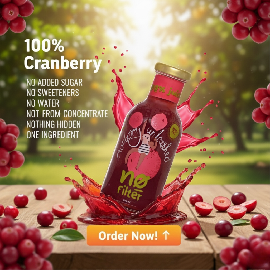 No Filter Cranberry Juice: Unleashed Cranberry 100% Cranberry Juice
