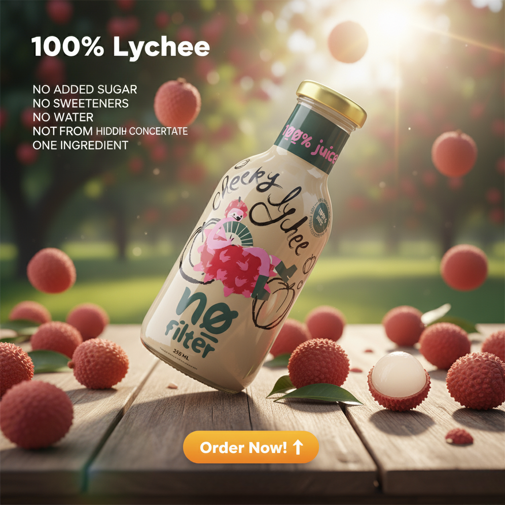 No Filter Lychee Juice: Cheeky Lychee 100% Lychee Juice
