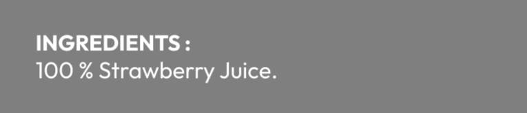 SINLESS STRAWBERRY 100% Juice